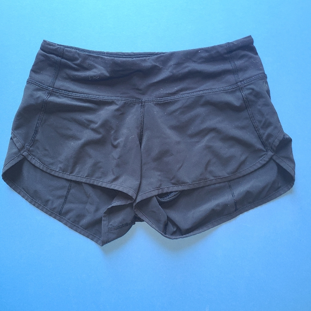 Lululemon Running Shorts Black Lined Woman Sz 2
